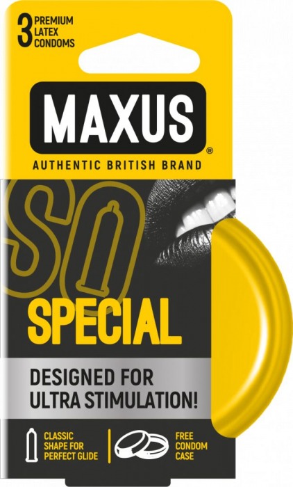 Презервативы с точками и рёбрами в железном кейсе MAXUS Special - 3 шт. - Maxus - купить с доставкой в Томске