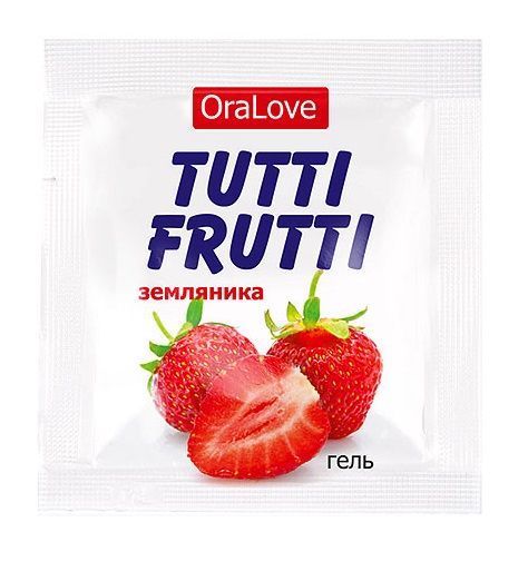 Пробник гель-смазки Tutti-frutti с земляничным вкусом - 4 гр. - Биоритм - купить с доставкой в Томске