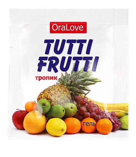 Пробник гель-смазки Tutti-frutti со вкусом тропических фруктов - 4 гр. - Биоритм - купить с доставкой в Томске