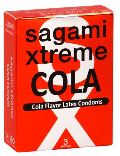 Ароматизированные презервативы Sagami Xtreme COLA - 3 шт. - Sagami - купить с доставкой в Томске