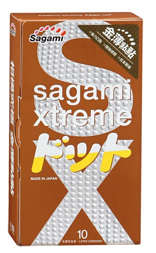 Презервативы Sagami Xtreme FEEL UP с точечной текстурой и линиями прилегания - 10 шт. - Sagami - купить с доставкой в Томске
