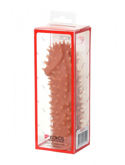 Телесная реалистичная насадка KOKOS Extreme Sleeve 07 с дополнительной стимуляцией - 12,7 см. - KOKOS - в Томске купить с доставкой