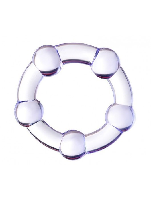 Фиолетовое эрекционное кольцо на пенис с бусинами - Штучки-дрючки - в Томске купить с доставкой