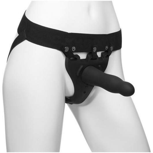Черный полый вибрострапон Body Extensions BE Aroused - 17,78 см. - Doc Johnson - купить с доставкой в Томске