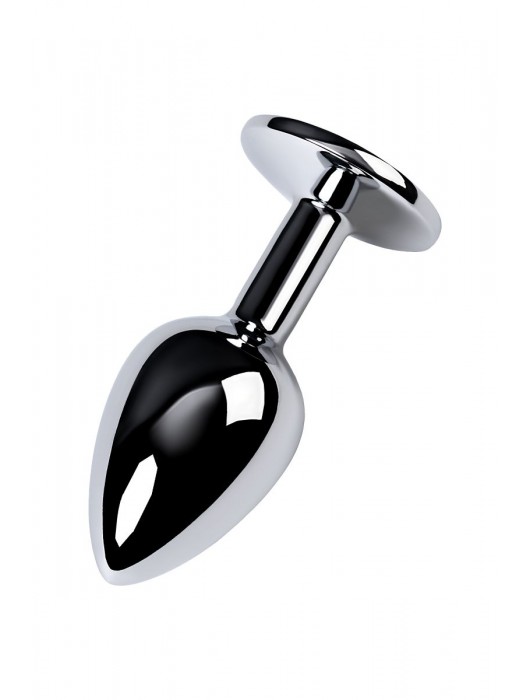 Серебристая конусовидная анальная пробка с фиолетовым кристаллом - 7 см. - ToyFa - купить с доставкой в Томске