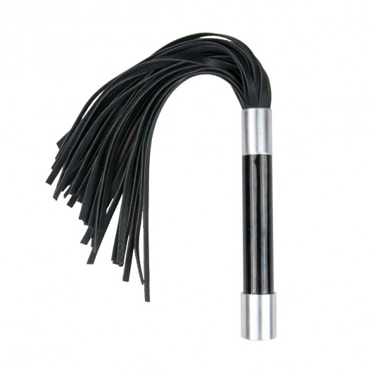 Черная плеть Easytoys Flogger With Metal Grip - 38 см. - Easy toys - купить с доставкой в Томске