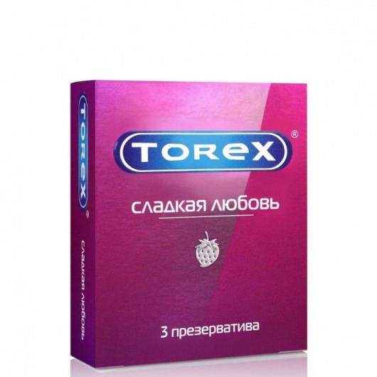 Презервативы Torex  Сладкая любовь  с ароматом клубники - 3 шт. - Torex - купить с доставкой в Томске