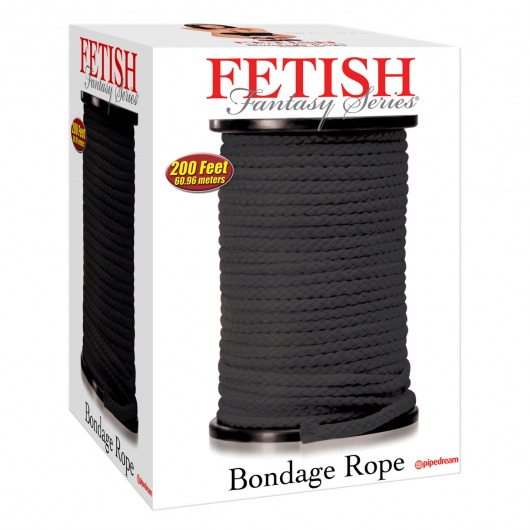 Черная веревка для связывания Bondage Rope - 60,9 м. - Pipedream - купить с доставкой в Томске