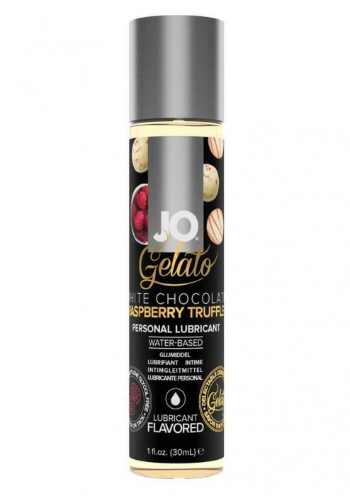 Лубрикант с ароматом трюфелей из белого шоколада и малины JO GELATO WHITE CHOCOLATE RASPBERRY TRUFFLE - 30 мл. - System JO - купить с доставкой в Томске