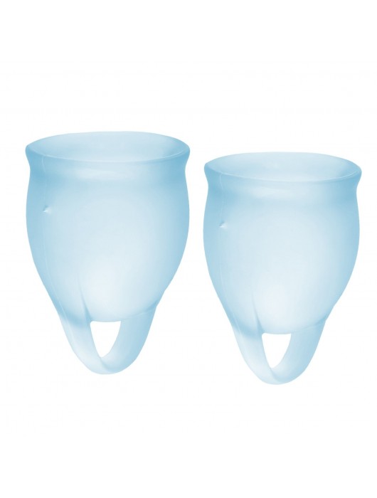 Набор голубых менструальных чаш Feel confident Menstrual Cup - Satisfyer - купить с доставкой в Томске