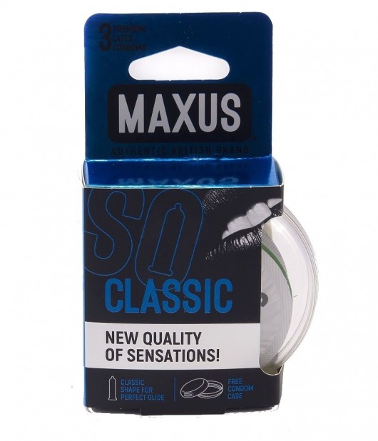 Классические презервативы в пластиковом кейсе MAXUS Classic - 3 шт. - Maxus - купить с доставкой в Томске