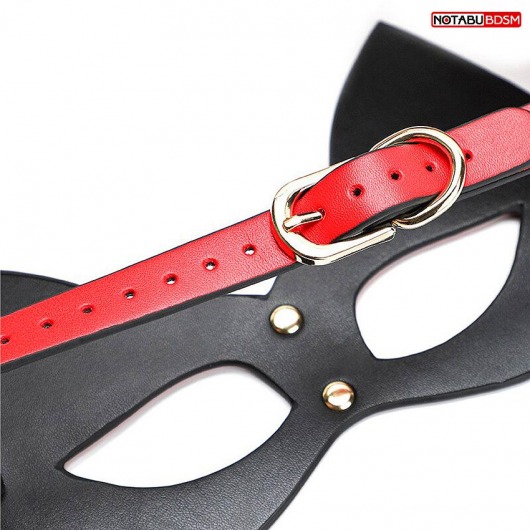 Красно-черная игровая маска с ушками - Notabu - купить с доставкой в Томске