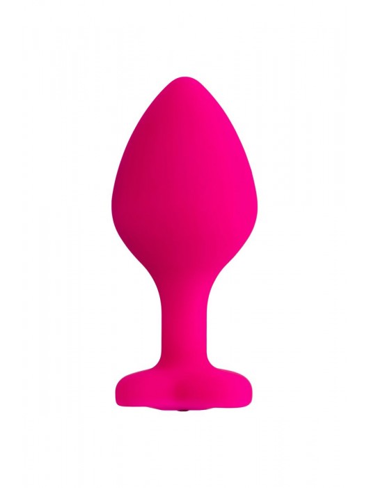 Розовая анальная втулка Diamond Heart с прозрачным кристаллом - 8 см. - ToyFa - купить с доставкой в Томске