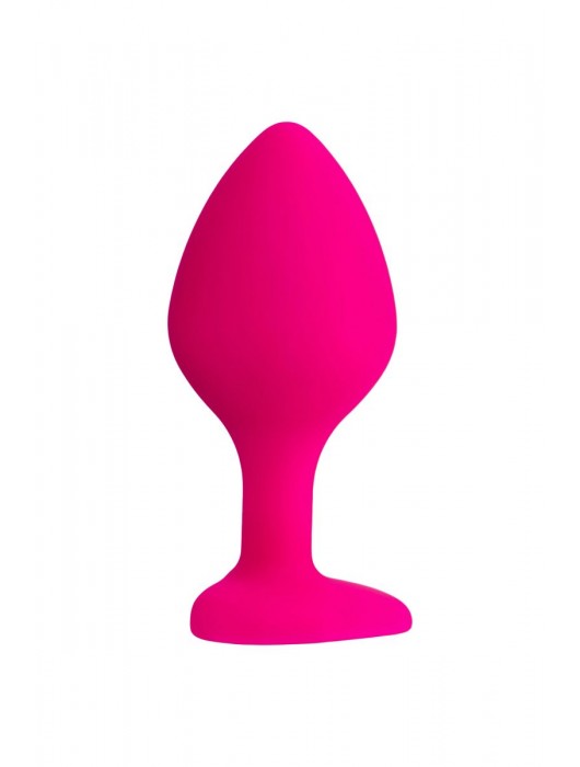 Розовая анальная втулка Diamond Heart с прозрачным кристаллом - 8 см. - ToyFa - купить с доставкой в Томске