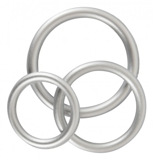 Набор из 3 эрекционных колец под металл Metallic Silicone Cock Ring Set - Orion - в Томске купить с доставкой