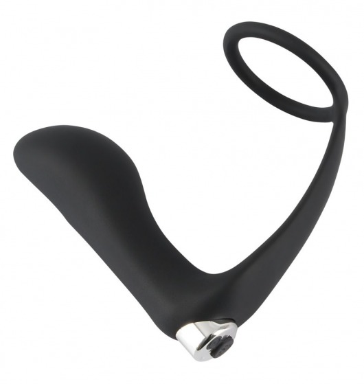 Черное эрекционное кольцо с анальной вибропробкой Vibrating Ring   Plug - Orion - в Томске купить с доставкой