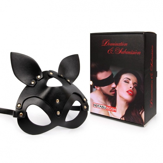 Черная маска с ушками и заклепками - Notabu - купить с доставкой в Томске