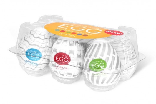 Набор из 6 мастурбаторов Tenga EGG Easy Beat с различным рельефом - Tenga - в Томске купить с доставкой