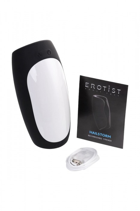 Черно-белый перезаряжаемый мастурбатор Erotist Hailstorm - Erotist Adult Toys - в Томске купить с доставкой