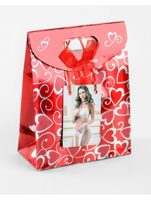 Бело-красный ошейник из натуральной кожи с нежным мехом - БДСМ Арсенал - купить с доставкой в Томске