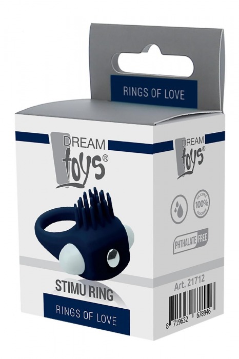 Синее эрекционное виброкольцо STIMU RING - Dream Toys - в Томске купить с доставкой