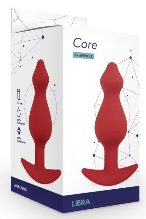 Бордовая анальная пробка Libra S - 9 см. - Le Frivole