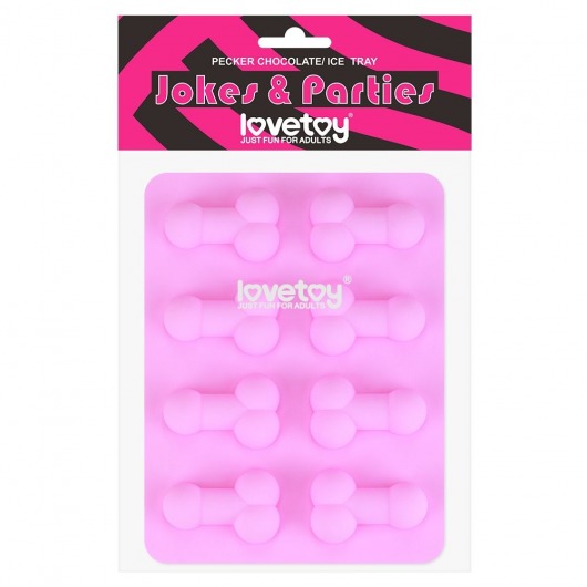 Розовая формочка для льда и шоколада Pecker Chocolate/Ice Tray - Lovetoy - купить с доставкой в Томске