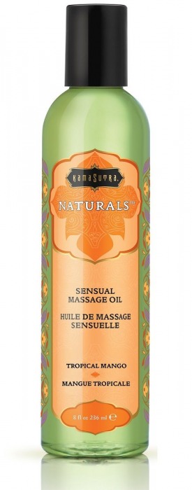 Массажное масло Naturals Tropical Mango с ароматом манго - 236 мл. - Kama Sutra - купить с доставкой в Томске