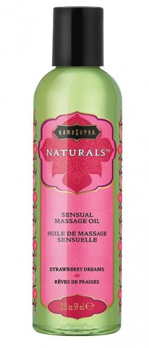 Массажное масло Naturals Strawberry Dreams с ароматом клубники - 59 мл. - Kama Sutra - купить с доставкой в Томске