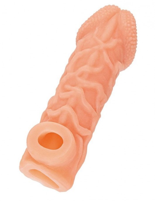 Телесная закрытая насадка с венками Cock Sleeve Size S - 13,8 см. - KOKOS - в Томске купить с доставкой Телесная закрытая насадка с венками Cock Sleeve Size S - 13,8 см. - KOKOS - в Томске купить с доставкой