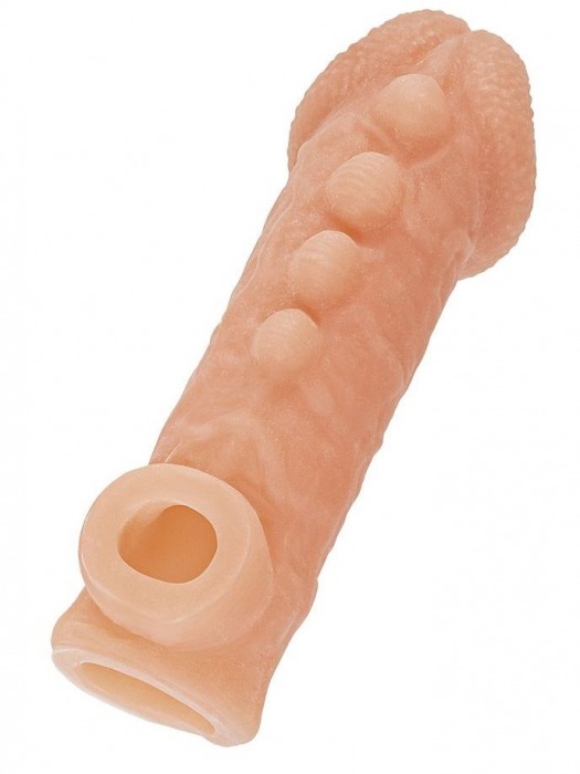 Телесная закрытая насадка с шишечками Cock Sleeve Size M - 15,6 см. - KOKOS - в Томске купить с доставкой