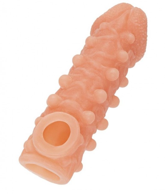 Телесная закрытая насадка с шариками Cock Sleeve Size S - 13,8 см. - KOKOS - в Томске купить с доставкой