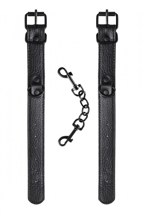 Узкие черные наручники на сцепке - ToyFa - купить с доставкой в Томске