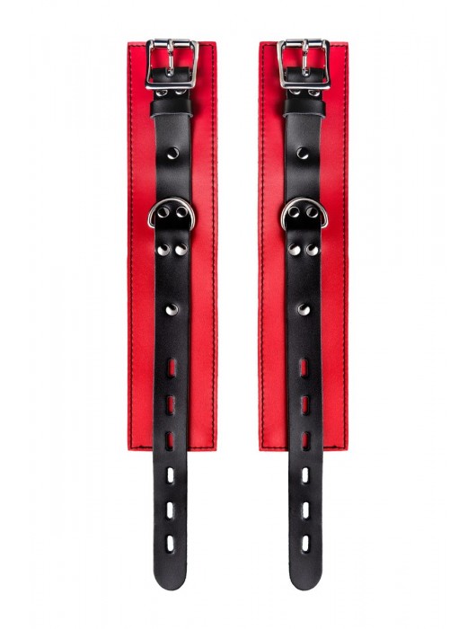 Красно-черные оковы на ноги из кожи - ToyFa - купить с доставкой в Томске