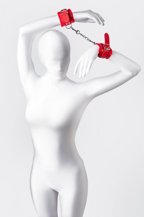 Красные наручники Anonymo из искусственной кожи - ToyFa - купить с доставкой в Томске