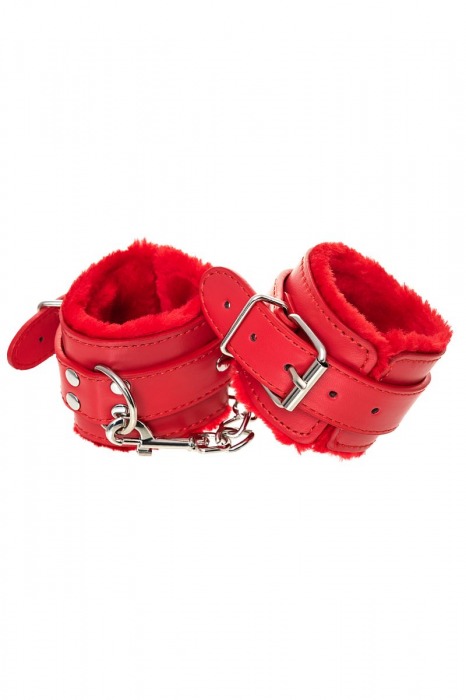 Красные наручники Anonymo из искусственной кожи - ToyFa - купить с доставкой в Томске