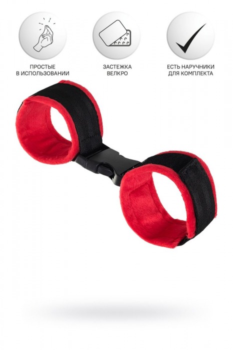 Красно-черные велюровые оковы Anonymo - ToyFa - купить с доставкой в Томске