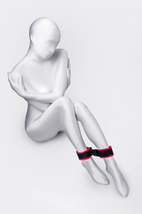 Красно-черные велюровые оковы Anonymo - ToyFa - купить с доставкой в Томске