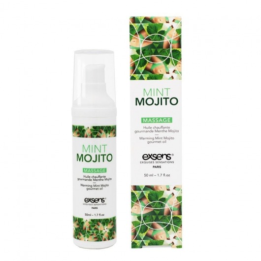 Разогревающее массажное масло с ароматом мохито Gourmet Mint Mojito - 50 мл. - Exsens - купить с доставкой в Томске