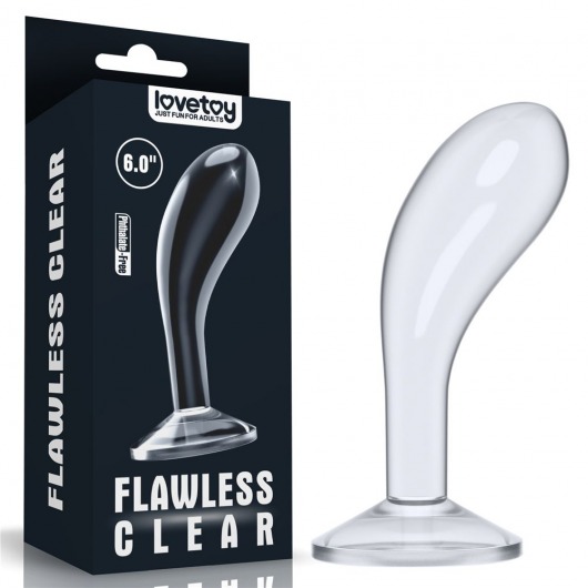 Прозрачный стимулятор простаты Flawless Clear Prostate Plug - 15 см. - Lovetoy - в Томске купить с доставкой