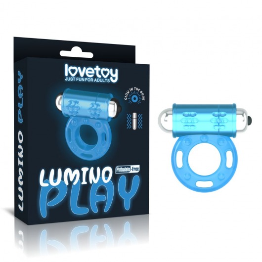 Голубое, светящееся в темноте эрекционное виброкольцо Lumino Play Vibrating Penis Ring - Lovetoy - в Томске купить с доставкой