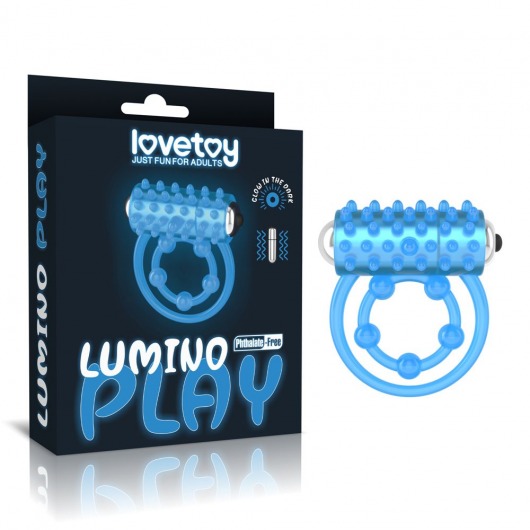 Голубое, светящееся в темноте виброкольцо Lumino Play Vibrating Penis Ring - Lovetoy - в Томске купить с доставкой