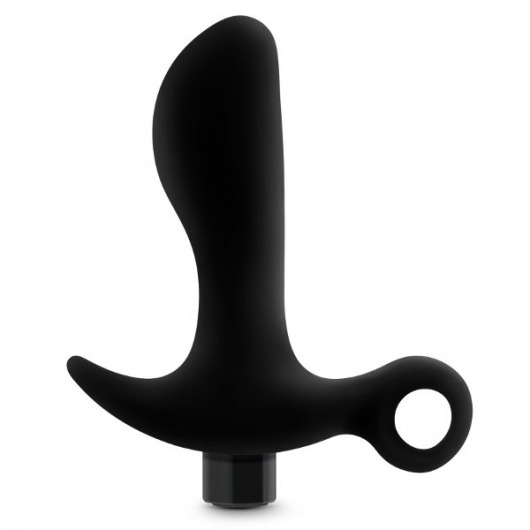Черный анальный вибратор Silicone Vibrating Prostate Massager 01 - 10,8 см. - Blush Novelties - в Томске купить с доставкой