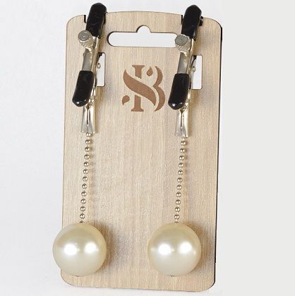 Зажимы на соски с бусинами под жемчуг Pearl - Sitabella - купить с доставкой в Томске