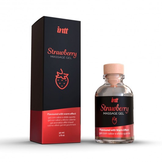 Массажный гель с ароматом клубники Strawberry - 30 мл. - INTT - купить с доставкой в Томске