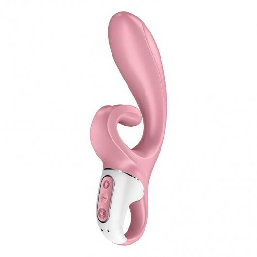 Розовый вибратор-кролик Hug Me - 21,2 см. - Satisfyer