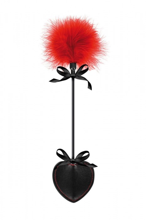 Стек с пуховкой Sweet Caress Feather Whip - 44 см. - Sweet Caress - купить с доставкой в Томске