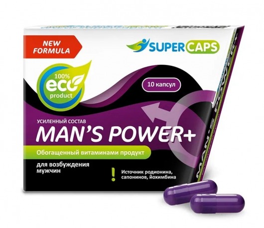 Возбуждающее средство для мужчин Mans Power plus - 10 капсул (0,35 гр.) +1 в подарок - SuperCaps - купить с доставкой в Томске