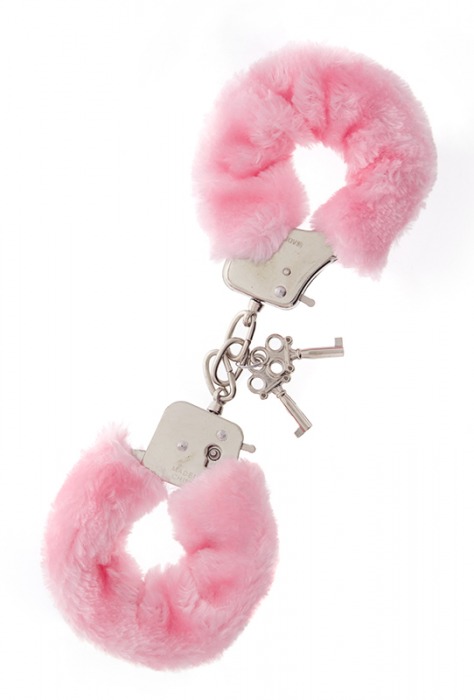 Металлические наручники с розовой меховой опушкой METAL HANDCUFF WITH PLUSH PINK - Dream Toys - купить с доставкой в Томске