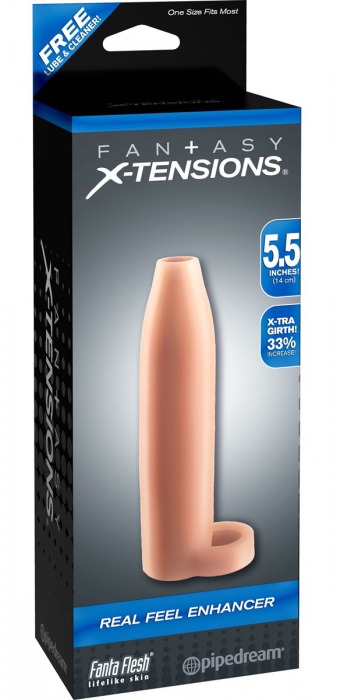 Насадка-расширитель с кольцом для подхвата мошонки Real Feel Enhancer - 14 см. - Pipedream - в Томске купить с доставкой